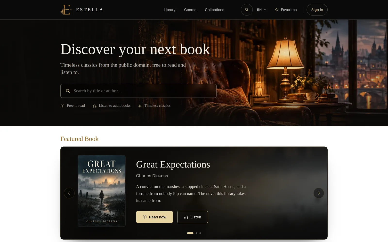 Estella homepage